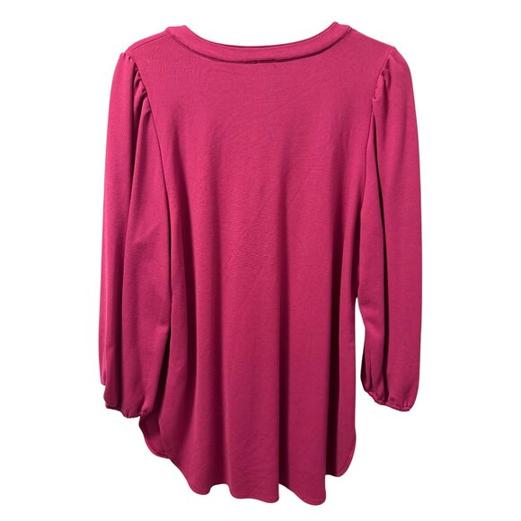 Anne Klein Womens Top Sz Large Viscose Blend Fuchsia blouse - Picture 9 of 12